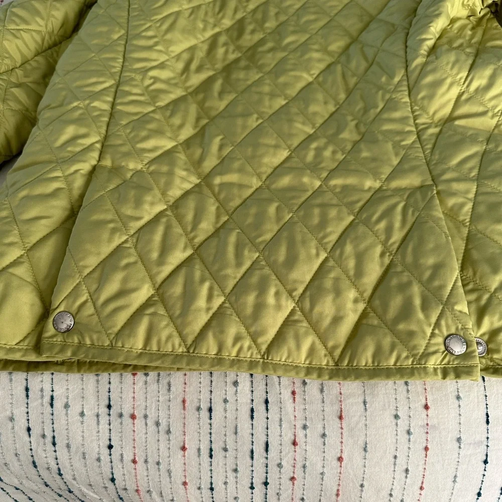 Lands’ End Quilted Jacket Women Small Green Lightweight Zip Coat Snap Pockets - Picture 6 of 7